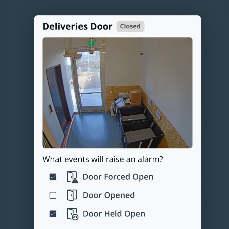 Alarmas activadas por eventos de control de acceso