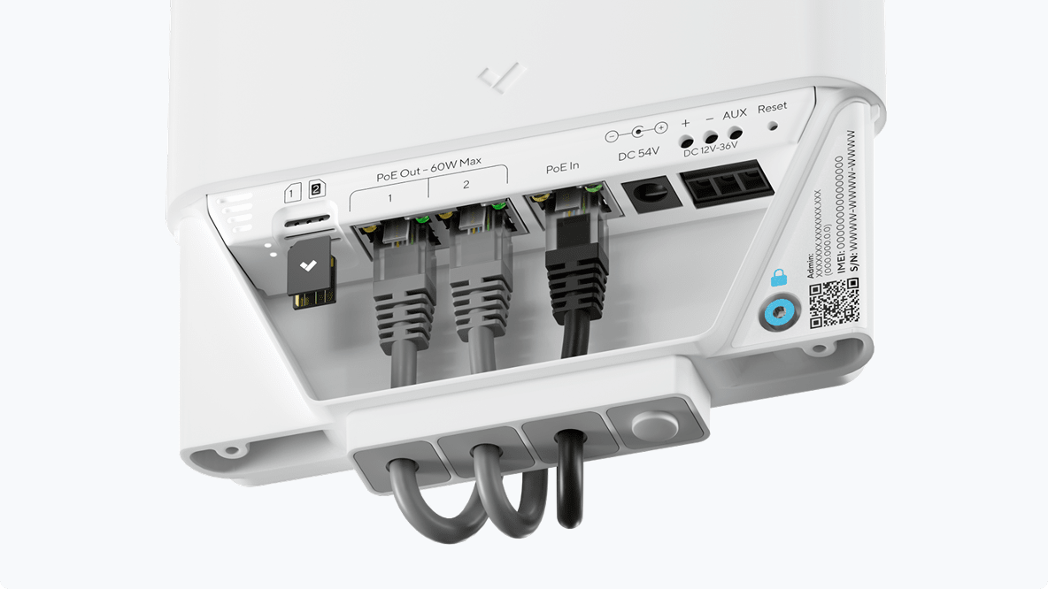 Conexiones PoE de un gateway Verkada