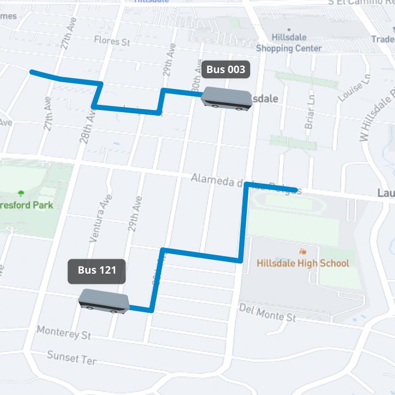 Verkada Command fleet map showing live vehicle locations and trips
